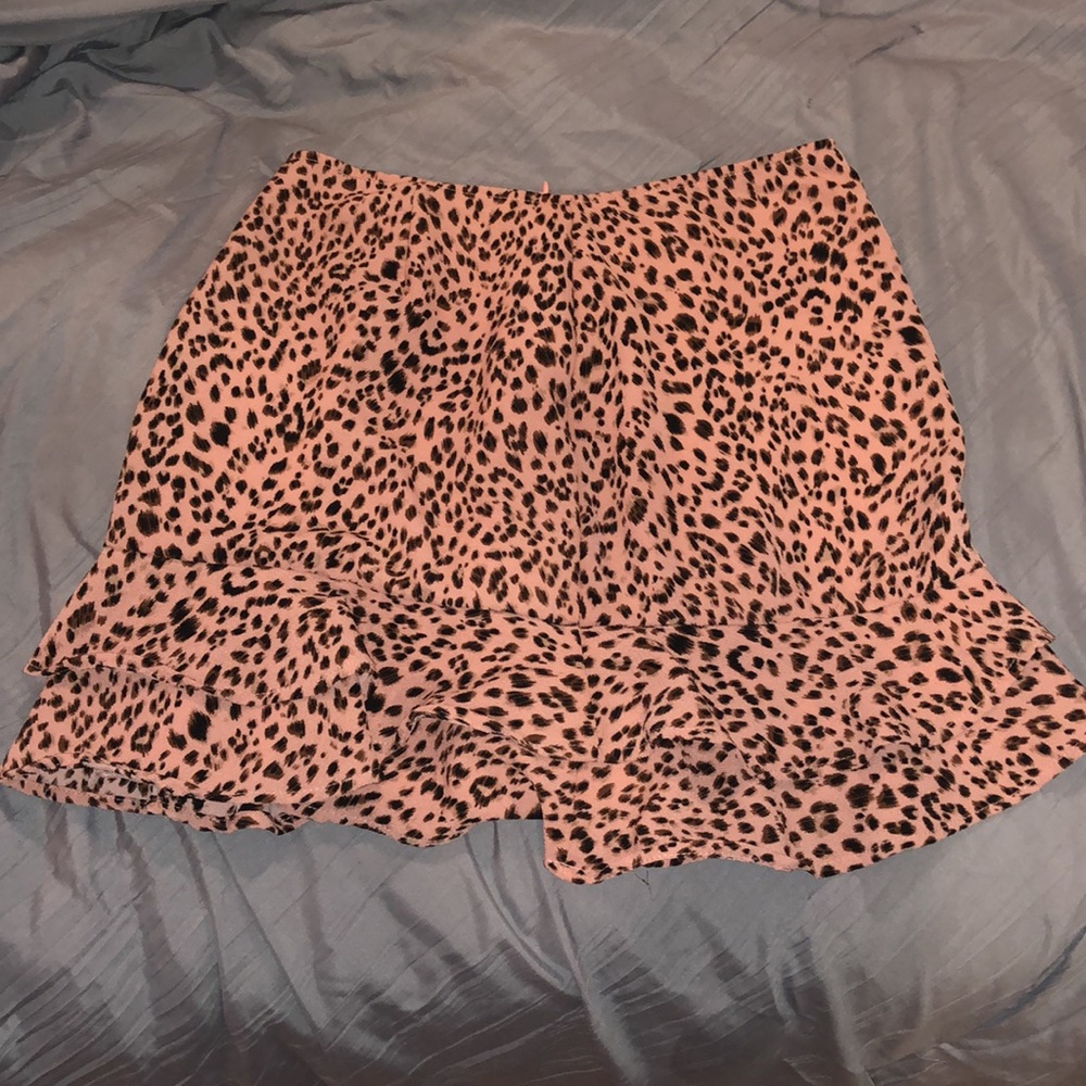Really Cute Pink Cheetah Print Mini Skirt